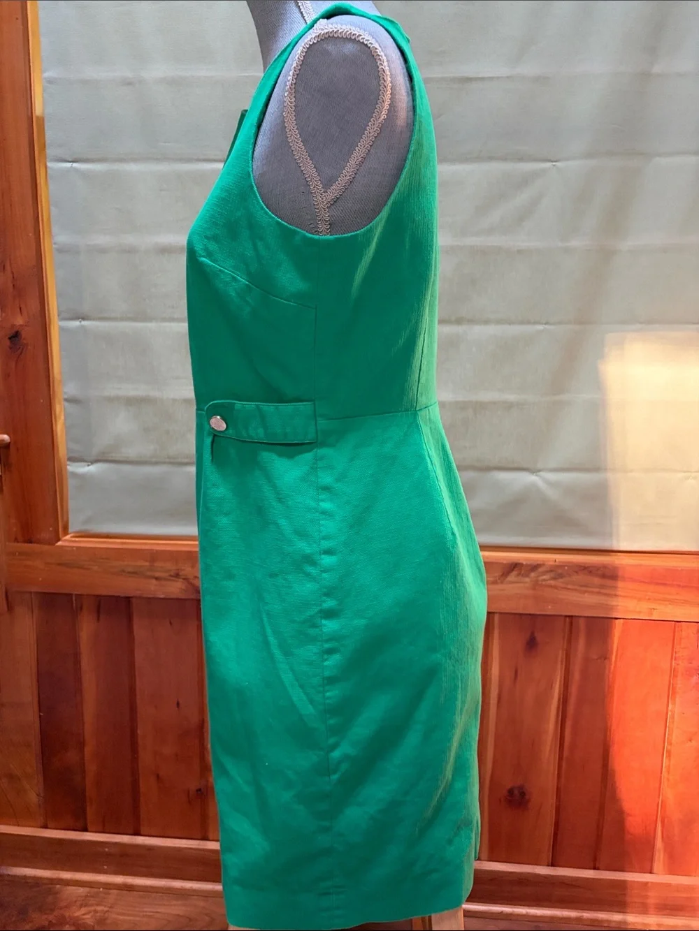 J. Crew Bright Kelly Green Sleeveless Sheath Dress